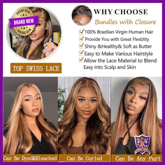 Straight Human Hair Extensions with Lace Closure 20 22 24+20 Inch main image 5